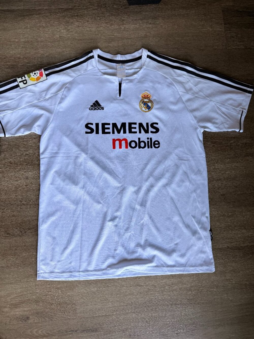 Raul #7 Real Madrid Soccer Jersey Men Size M White Football Shirt Spain Legend